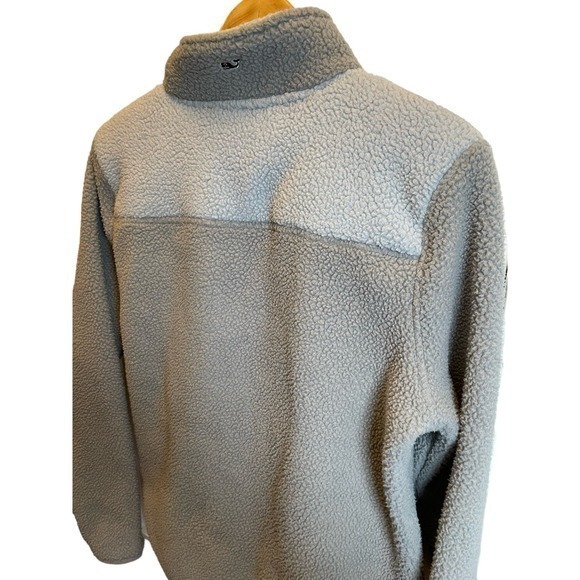 Vineyard Vines Sherpa Pullover Shep Shirt Harbor Grey, 1/4 Zip Jacket Small - Picture 4 of 11